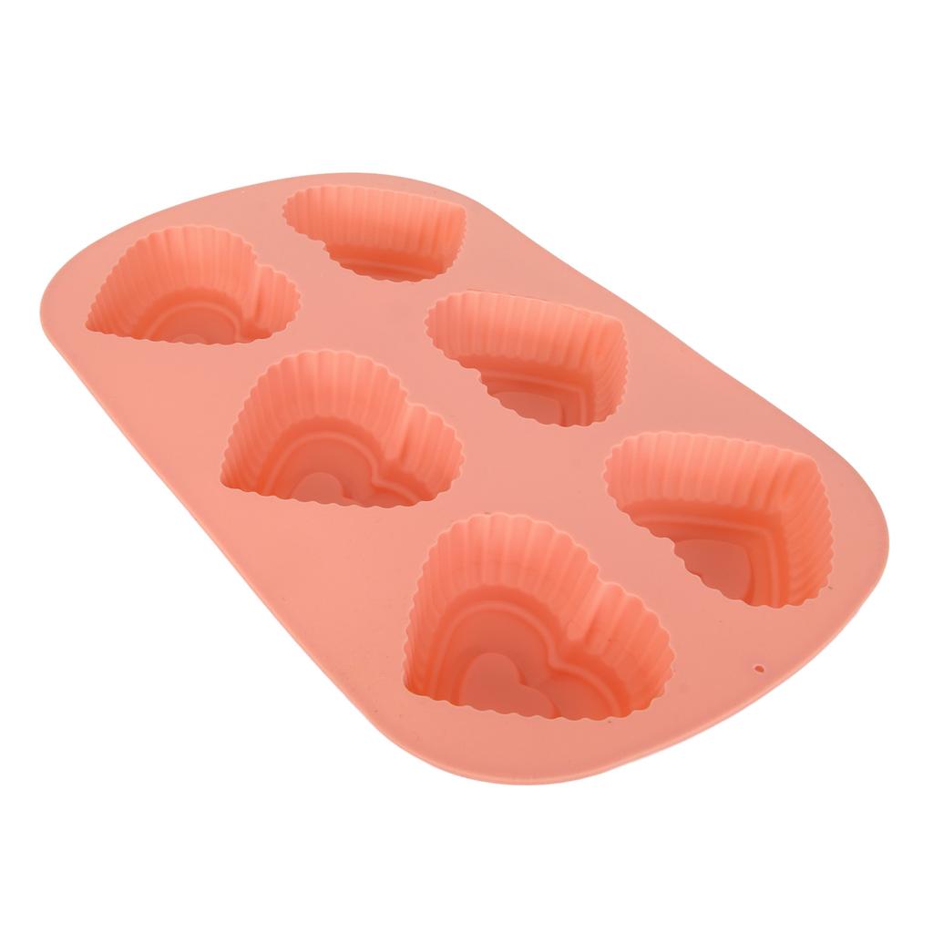 6 Holes Heart Shaped Silicone Mold For Chocolate Cake Jelly Pudding Handmade Soap Mould Candy Making