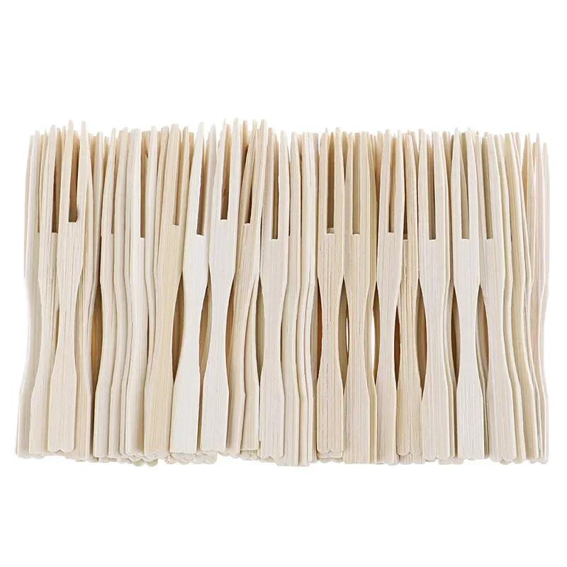 750pcs Disposable Fruit Fork Cake Picks Fruit Bamboo Stick Fork Mini Cocktail Forks Party Supplies for Appetizer Dessert