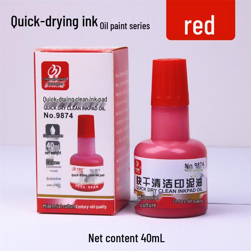 Quick-Dry Dual Ink Pad: Red, Blue & Black - Square & Round Options for Office, Oil & Water-Based Stamping