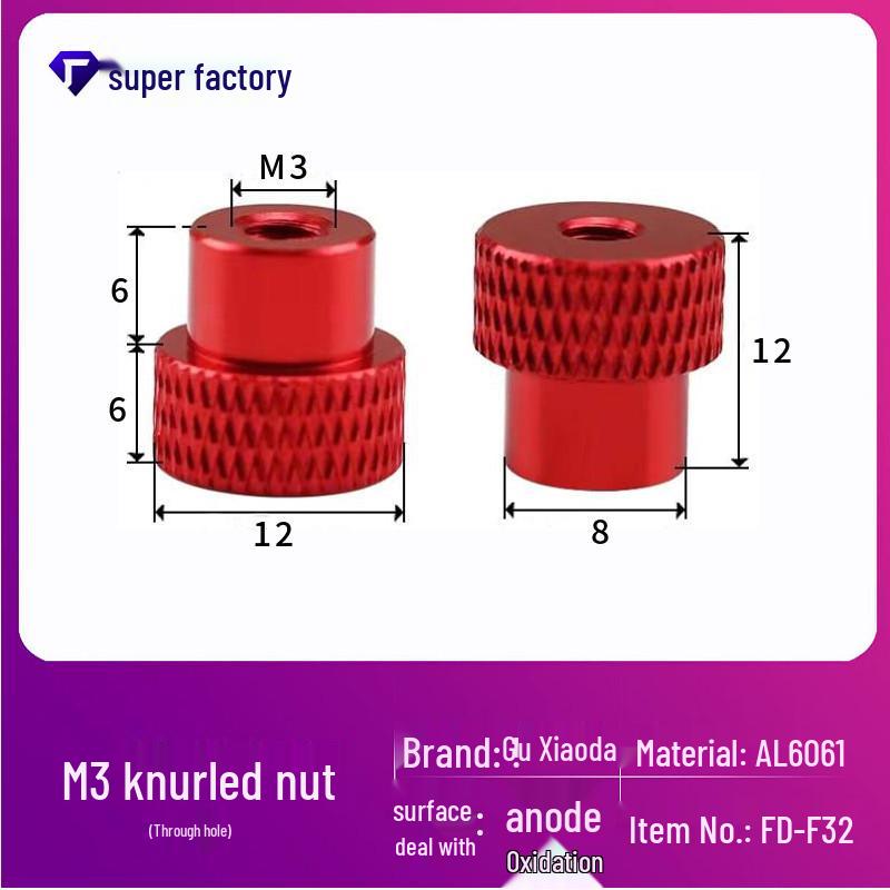 Aluminum Alloy Extended Handle Knurled Adjustment Nut Cap M4/M5