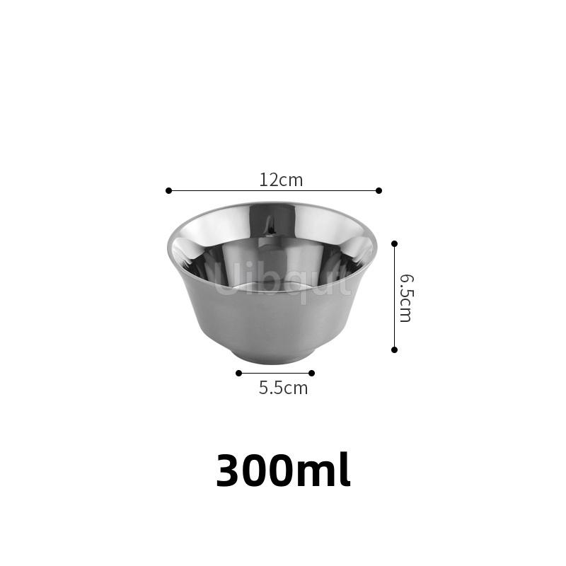 Stainless Steel double layer gold Rice Bowl 304 Children Eating Snail Soup Special Golden Cold Noodles Dining ramen salad bowl