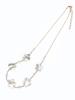 White Shell Flower and Rose Quartz Natural Power AC296 [Cherry] Semi-Long Necklace, Stone, Stone,