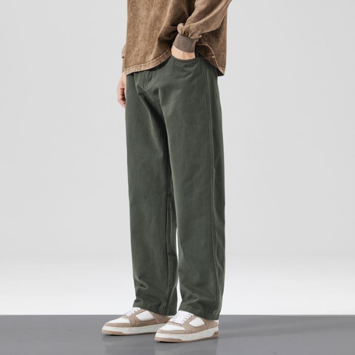 | Retro trendy brand loose straight casual pants men's spring new simple and versatile tooling pants