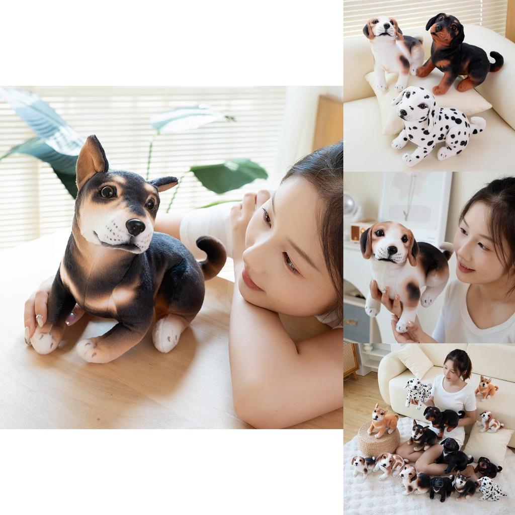 Adorable Plush Dog Toy Featuring Spotty Design Akita And Husky Soft Doll Gift For Kids