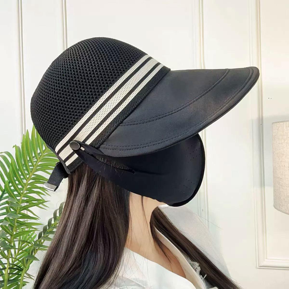 New hollow breathable sunscreen hat women s summer outdoor big brim sun hat fashion sunshade bucket hat