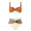 2025 Gold-Plated Color Block High Waist Bikini for Women