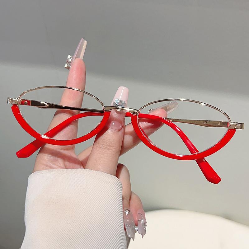 Oval Glassses Women Chic  New Blue Light Blocking Optical Frames Trendy Vintage Luxury Brand Design Decor Eyeglasses