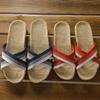 Linen Slippers Women's Summer Lightweight New Couples Home Indoor Thick Bottom Comfortable Cross with Cool Slippers Men