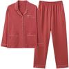 Double-sided 100% Cotton Pajamas Women's Spring and Autumn Long-sleeved Plus Size Cardigan Young and Middle-aged Ladies Cotton Suit Home Service
