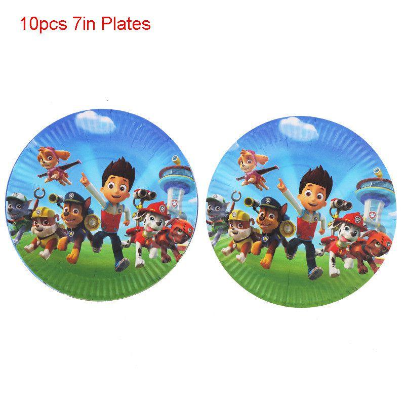

Щенячий патруль Детская тематическая вечеринка по случаю дня рождения Принадлежности Украшение Одноразовая посуда 10pcs-7in Plates