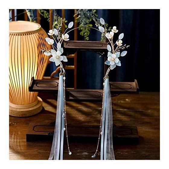 Hair Accessory Set for Hanfu, Wedding, Bridal, Ancient Chinese Style - Blue