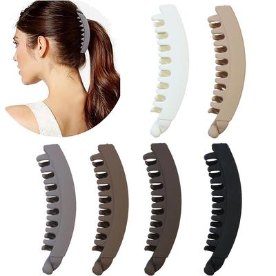 Large Frosted Minimalist Banana Clip for Thick Hair - Non-Slip Vertical Ponytail Clip, Women's Hair Accessory
