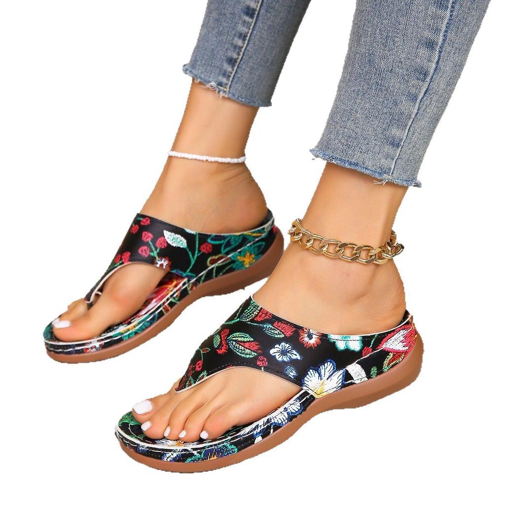 New Summer Color Toe Platform Slippers Shoes Large Size Platform Beach Shoes