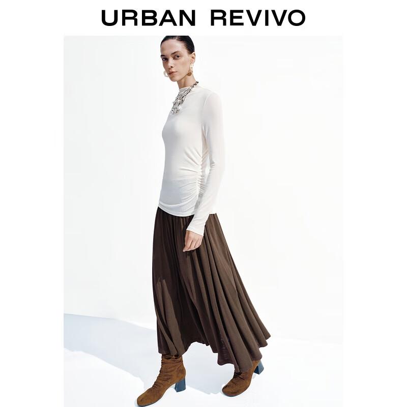 UR Women's Casual Pleated Long-Sleeve T-Shirt