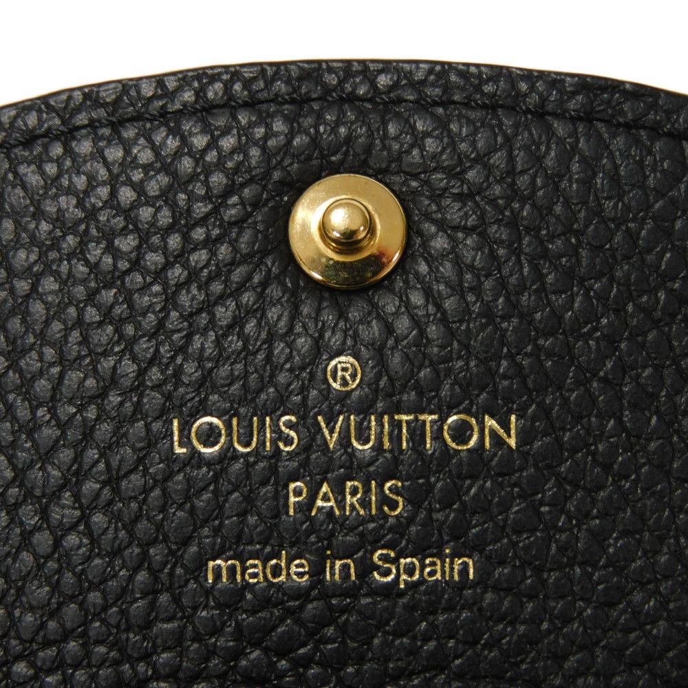 Used 12564 Porto Monnaie Rosalie M81455 7941 Current LV Logo Flower Black RFID IC Monogram Empreinte Noir Unisex from