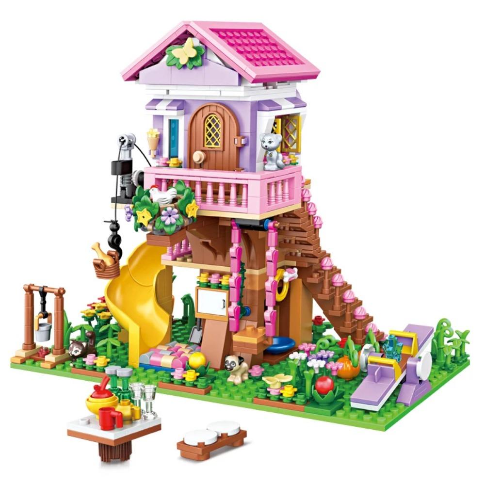 Dream City Friendship Tree House Princess Castle Building Blocks Model Figures Garden Diy Toys For Girl Birthday Gift