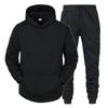 Autumn and winter men's hooded pullover sweater set casual sports hoodie sweater trousers two-piece set