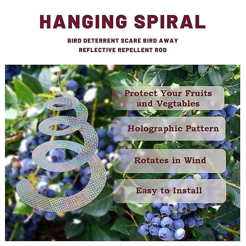 Birds Repellent Strip Scare Device Reflective Hanging Spiral Birds Deterrent for Courtyard Balcony (5pcs)