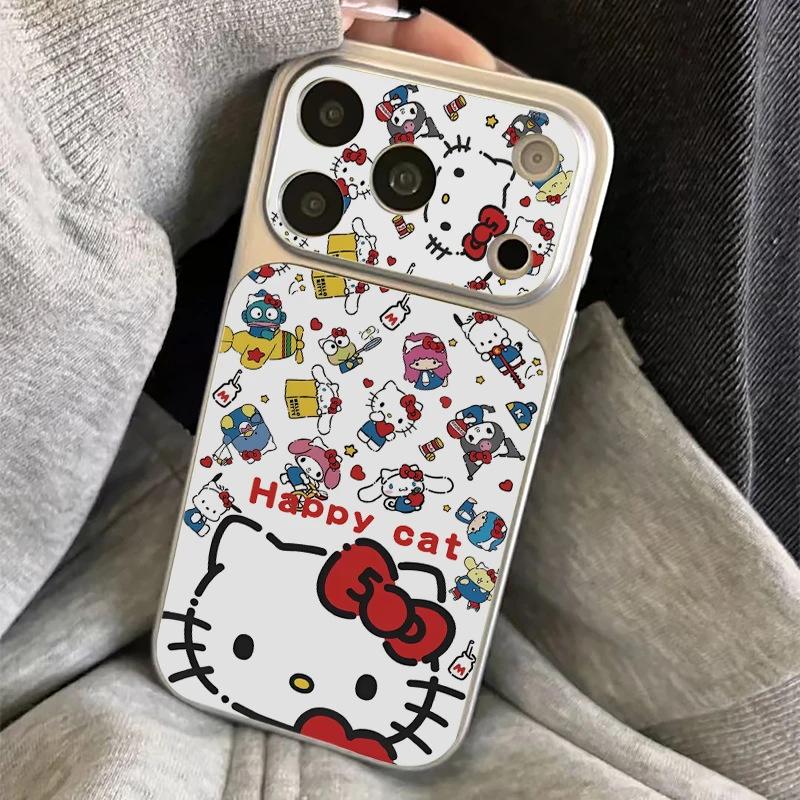 Cute happy kt electroplating large window suitable for Apple 11Promax mobile phone case IP11/11/11 cartoon 11 sets