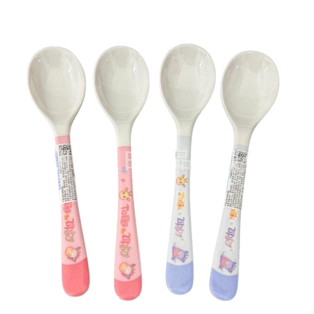 Cartoon Melamine Spoon: Long Handle Rice & Soup Spoon for Kids & Adults