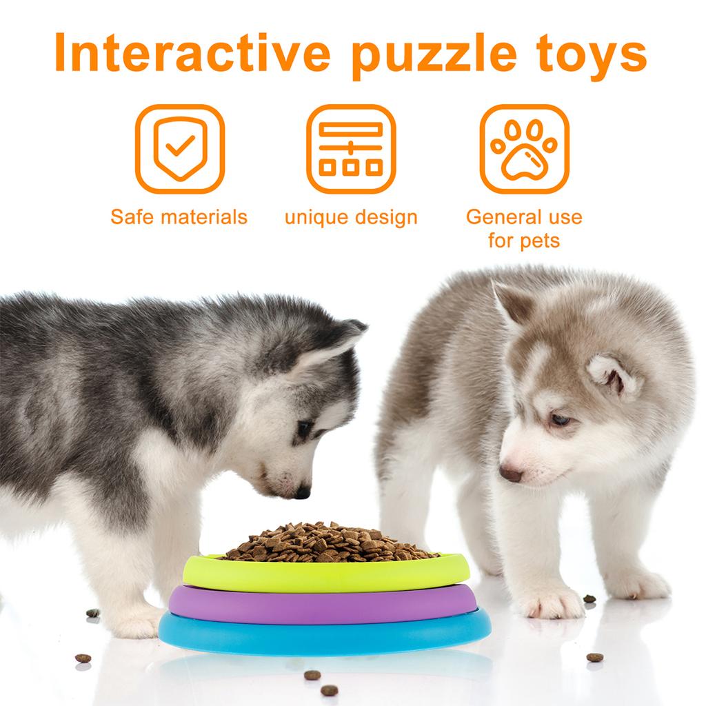 1/2Pcs Dog Slow Feeder Interactive Dog Puzzle Game Toy Reusable 3 Layers Puzzle Puppy Feeder for Pet Avoid Gulping