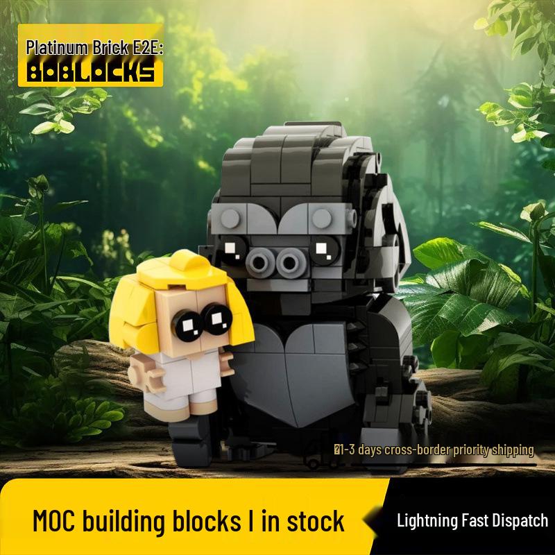 Kong Brickhead: King Kong Bear Model - Small Particle Building Blocks Kong Brickhead-King Kong Bear Building Block Model
