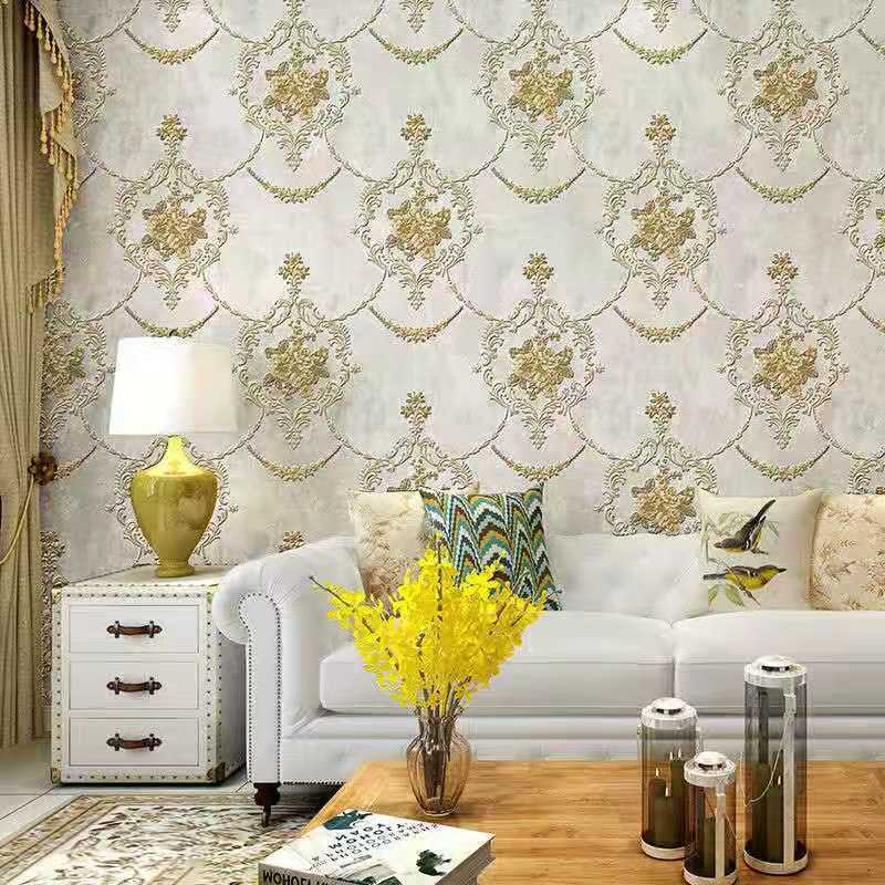 3D Pastoral Flower Non-woven Wallpaper Green European Style Bedroom Living Room Sofa TV Background Wallpaper Papel De Parede A&B