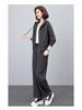 Women's Spring & Autumn 2025 Fashionable Casual Sportswear Set: Loose Sweatshirt & Wide-Leg Pants Two-Piece 