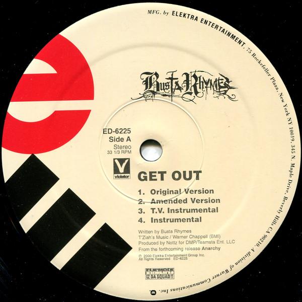

12inch Record BUSTA RHYMES - Get Out ED6225 Elektra 2000 US Rap & Hip-Hop/R&B Used