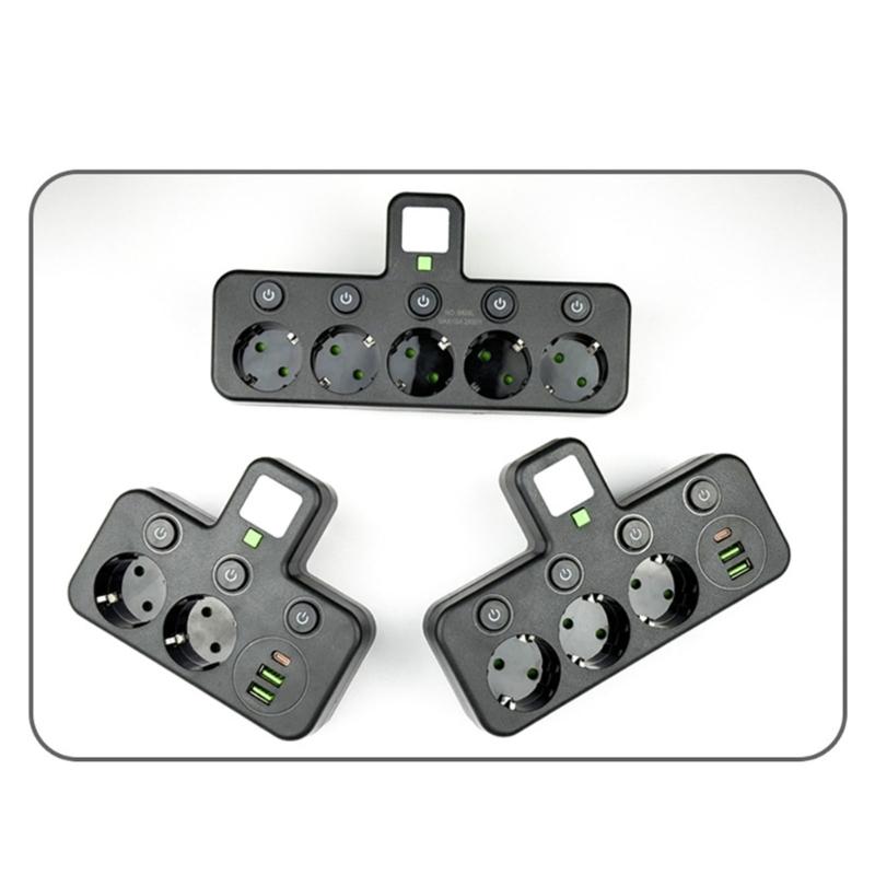 Multi-Socket Power Strips Wall Socket Adapters Power Converter with Independent Switches for Multiple Device Use Enduring