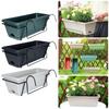 1 Set Balcony Plant Vegetable Flower Planter with Tray and Rack Plastic Garden Simple Rectangular Hanging Long Flower Pot Trough