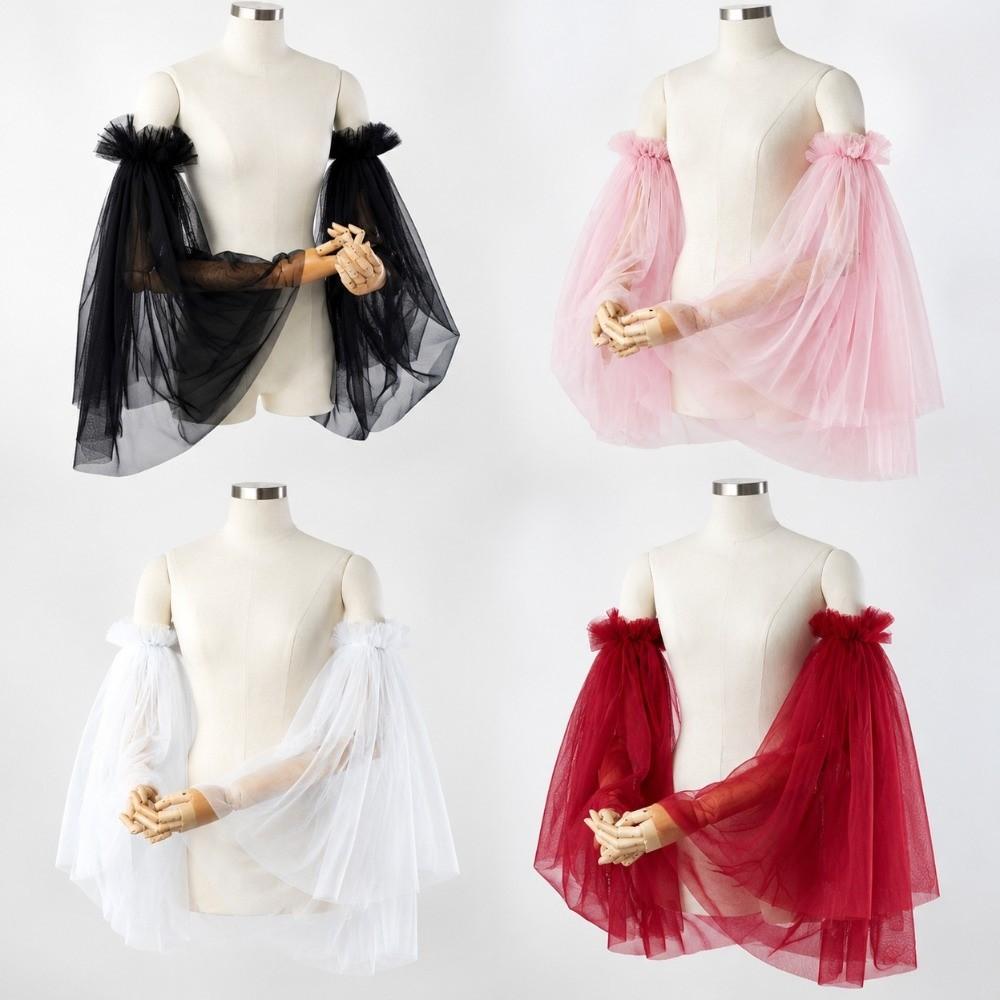 Tulle Arm Cuffs Elastic Puff Sleeves Fashion Mesh Sleeves  Evening Party