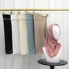 Pull On Style Hijab Scarf Solid Color Sun Protection Headscarf Cute Beads Hijab  Girls