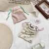 Corduroy cartoon printed drawstring storage bag portable cosmetics makeup bag sundries sorting small cloth bag