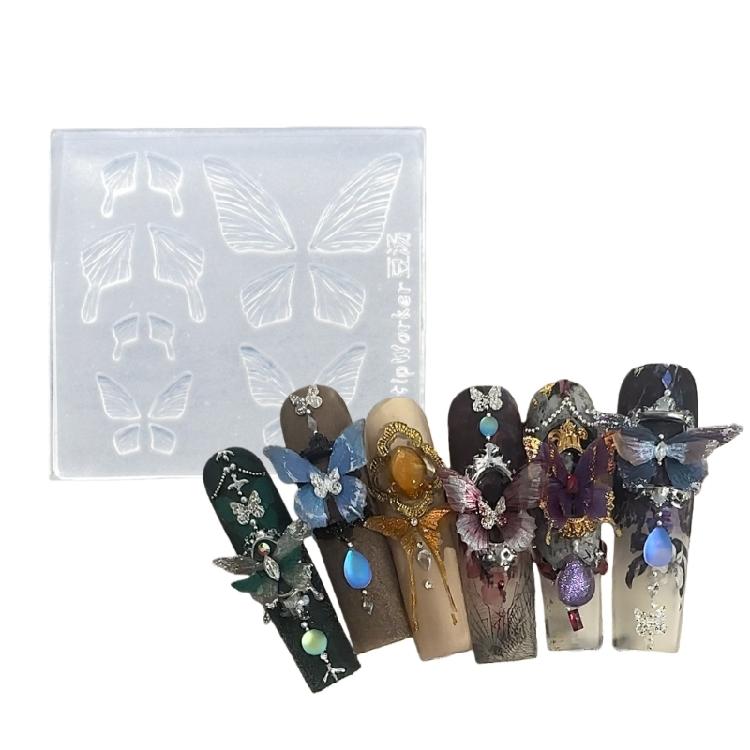 Intricate Butterfly Wing Silicone Craft Mold Reusable Tool For Epoxy Resin Art Nail Decorations Manicure Mould