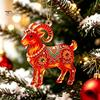 Festive Atmosphere Supplies 2PCS Christmas Goat Hanging Ornaments, Decorative 2D Acrylic Tree Ornament for Restaurant Pendants, Lightweight Ornaments