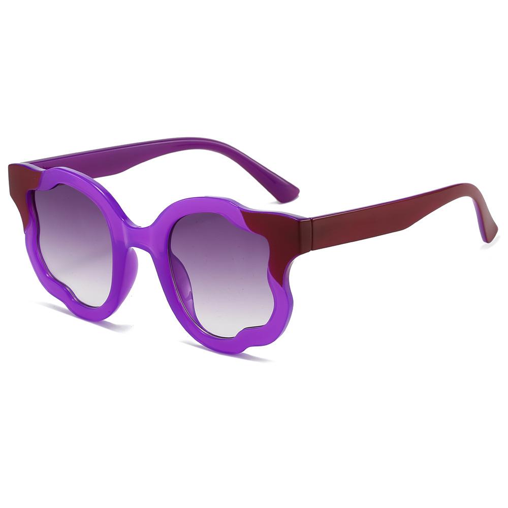 

Retro Candy Color Gradation Women Sunglasses Ins Luxury Brand Irregular Frame Design Outdoor Travel Men Gafas de sol UV400 as picture фіолетовий