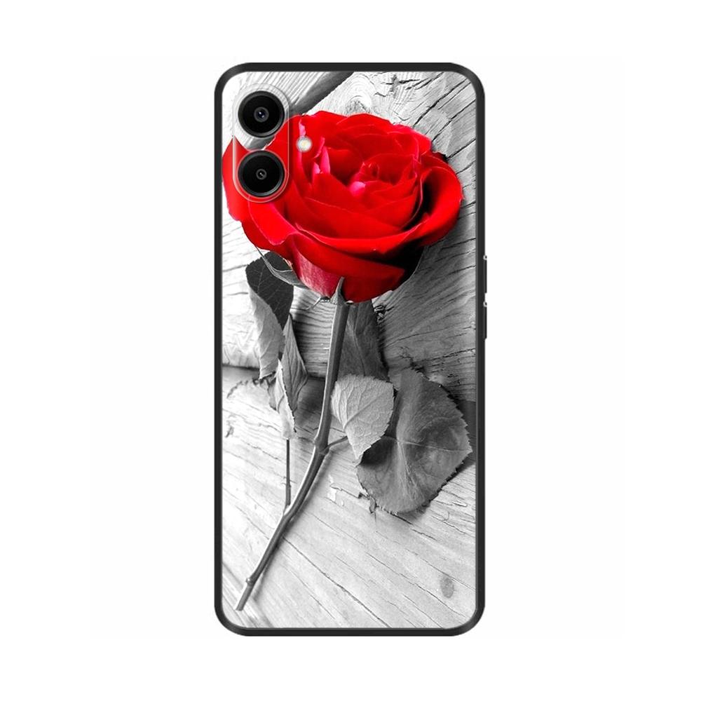 For Samsung Galaxy A06 Back Cover Soft Black Print Silicone Bumper Phone Case for Samsung Galaxy A06 A05 A04 Cases Fundas Coque