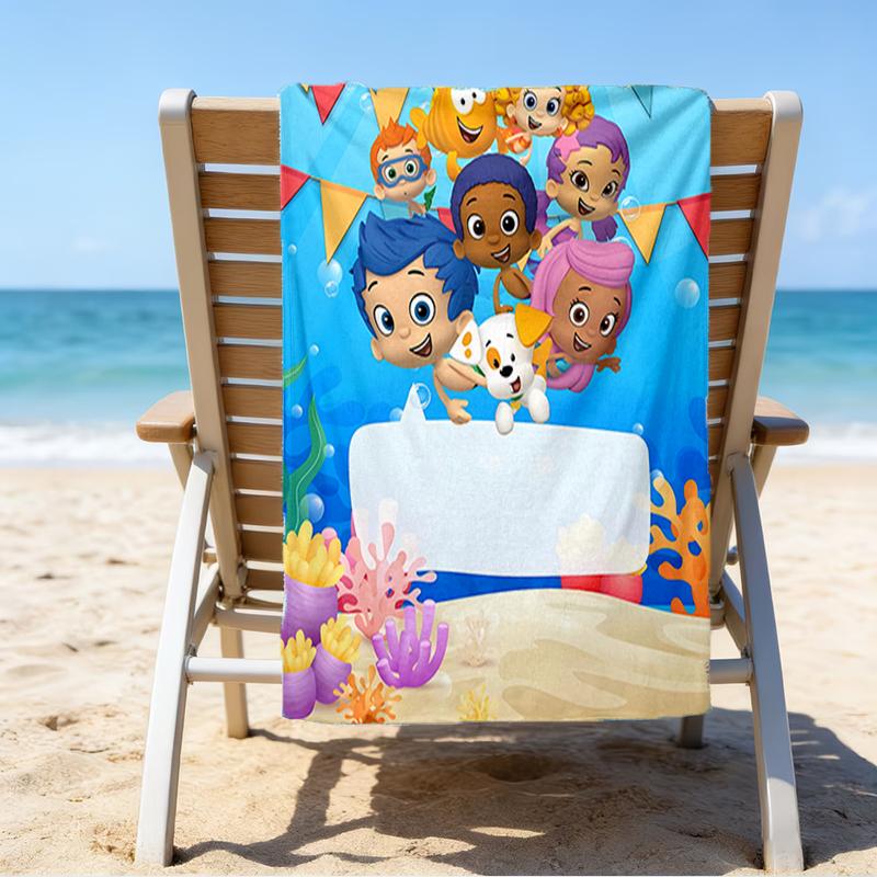 Asciugamano da Spiaggia Ultra Morbido a Tema Bubble Guppies, Ideale per Piscina - Campeggio, Immersioni - Essenziale Perfetto da Viaggio, Asciugamano da Spiaggia Vivace.