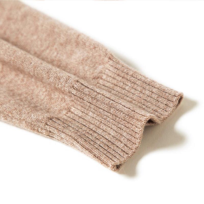 TUHUANG Women's Pure Wool Cable Knit Half-Turtleneck Sweater