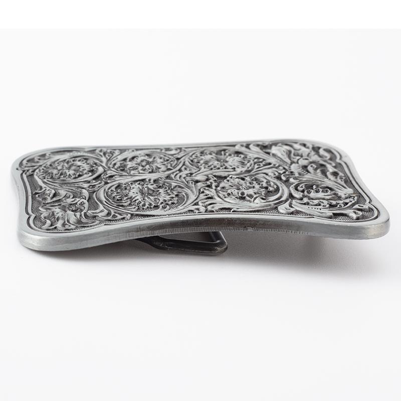 Fashion Genuine Leather Belt Arabesque Pattern Metal Buckle Retro Islam Vine Floral Design Royal Flower Carved Belt Decorative