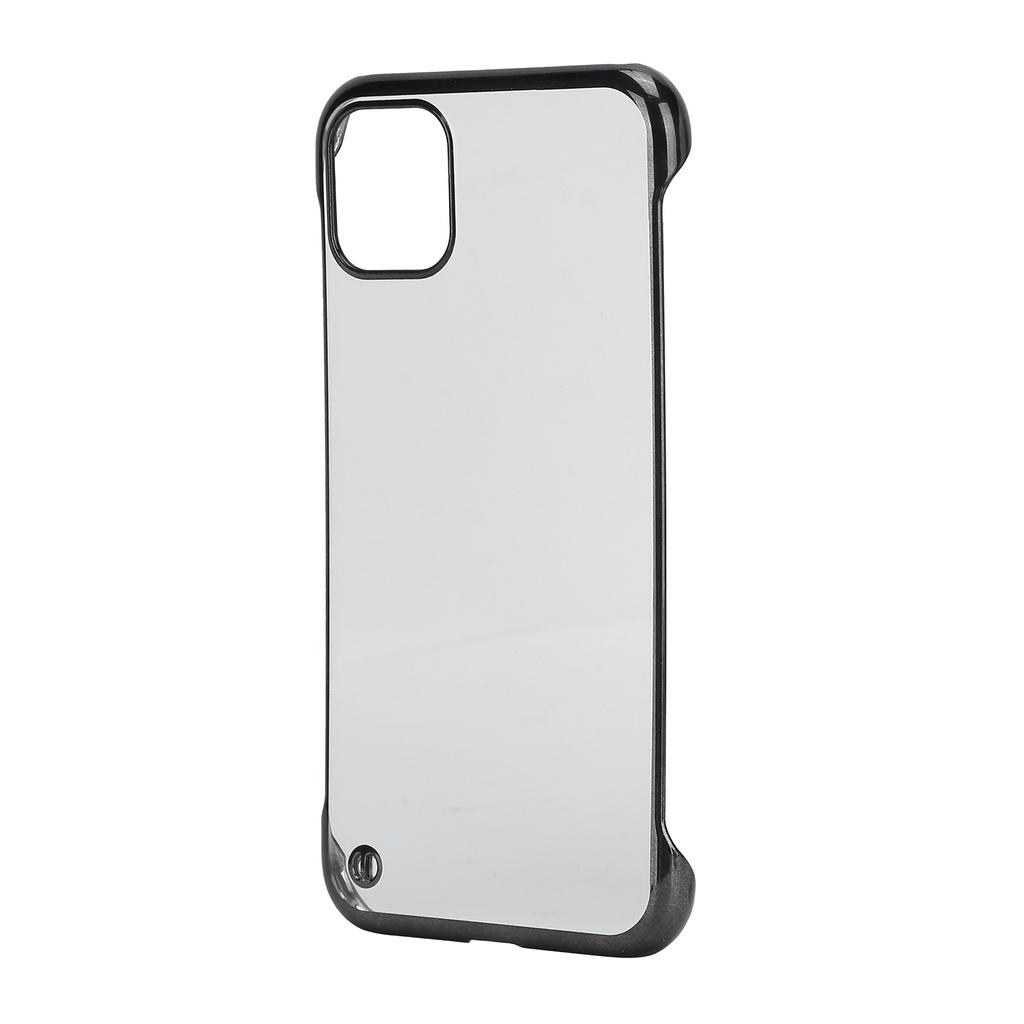 Capa de Celular de PC Rígido Galvanizado para Iphone 11 Meia Borda Transparente