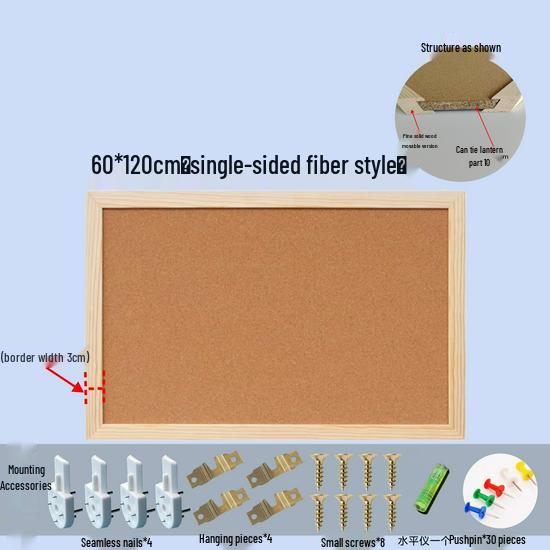 Pine Wood Frame Cork Bulletin Board for Photo Display and Kindergarten Decor