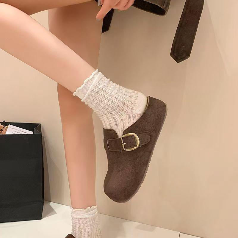 Autumn and winter bag head Birkenstocks slippers women's retro style lazy women's bag head slippers