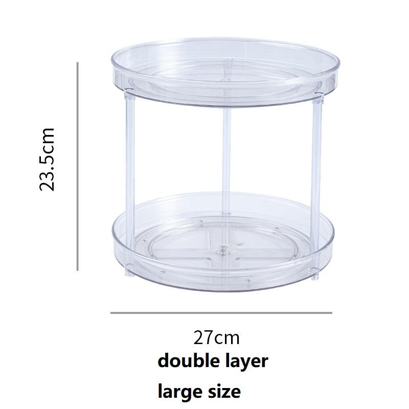 360 Rotation Cabinet Turntable Organizer Storage Spice Rack Drink Cosmetic Storage Rack PET Kitchen Turntable Bathroom Tray