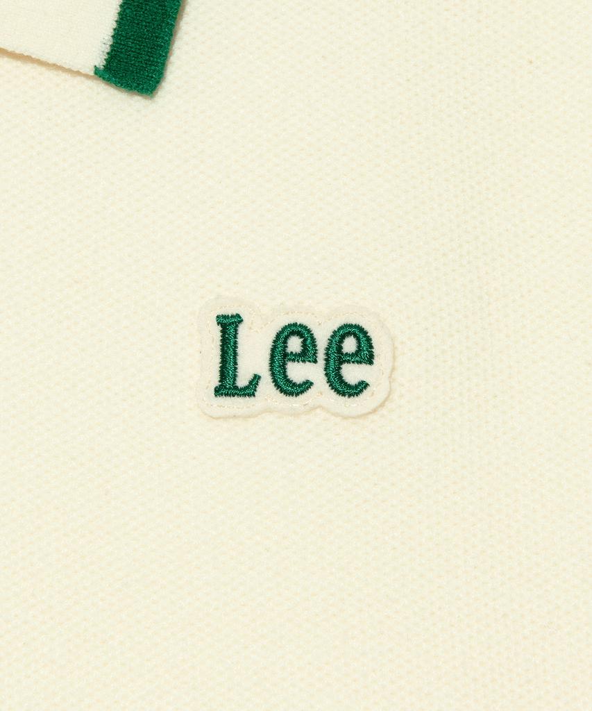 LEE Collar Contrast Short Sleeve Knit Ivory