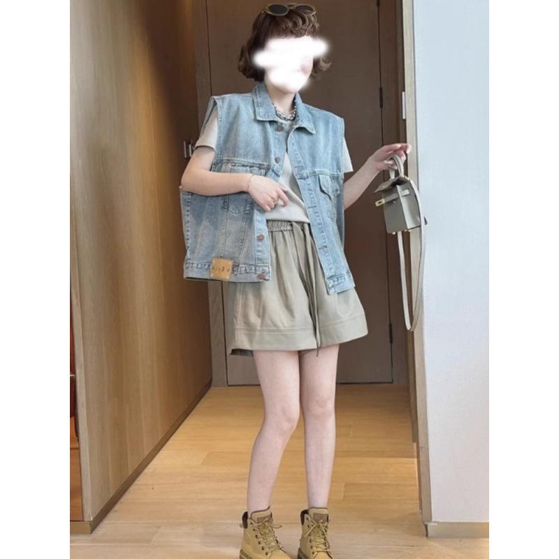 Women's Retro Sleeveless Denim Vest - Spring/Autumn Loose Fit