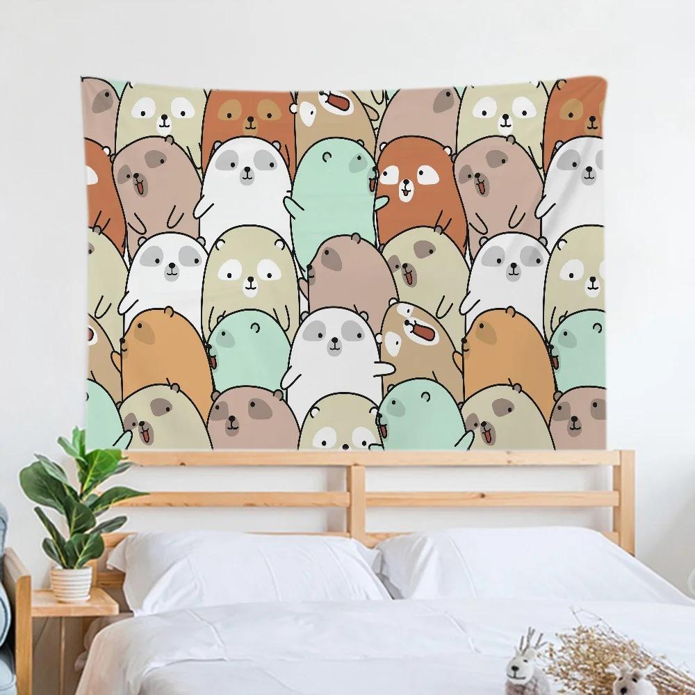 Мультяшный кот Простой гобелен Офис Гостиная Украшение Домашний Настенный Гобелен 100x75cm — фото 4