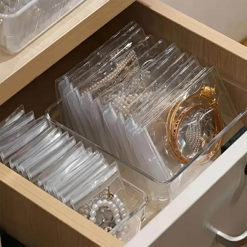 Jewelry Organizer Pouch Bags Transparent PVC Anti-Oxidation Earring Pendant Necklace Bracelet Storage Holder Bags