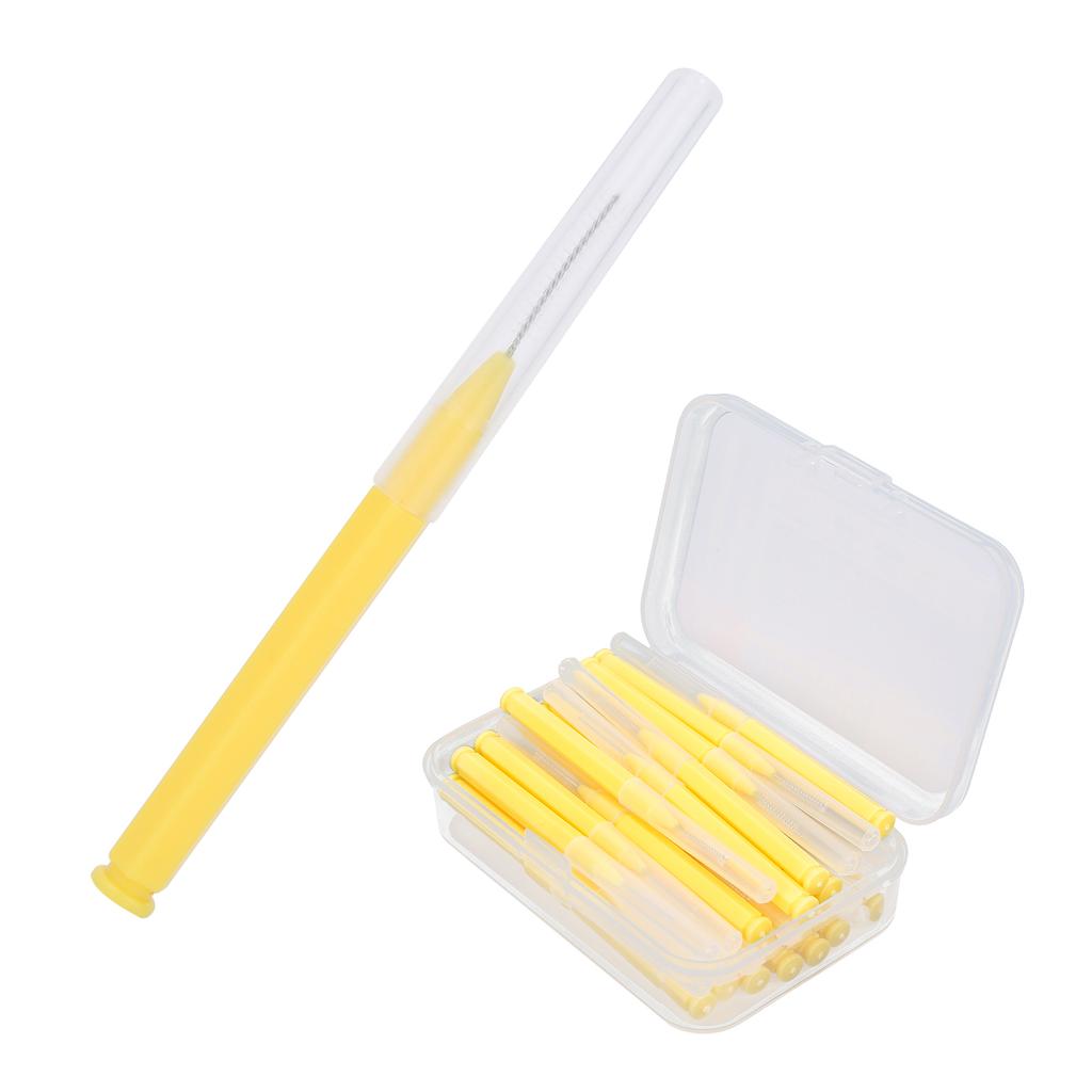 30pcs Box Interdental Brush Tooth Cleaning Tool Orthodontic Dental Tool Teeth CleanerYellow